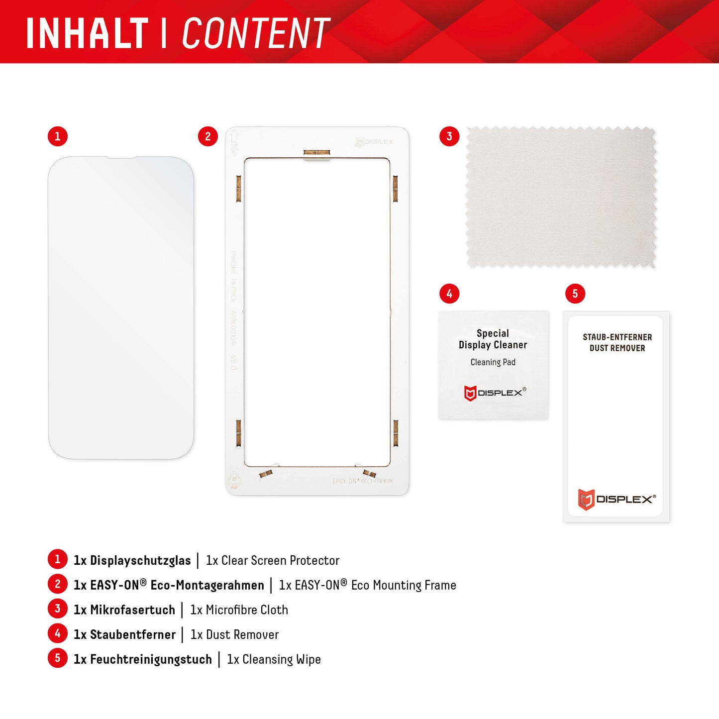 Schutzfolie Displex Real Glass für Google Pixel 8 Pro, gehärtetes Glas, Full Glue, 2D