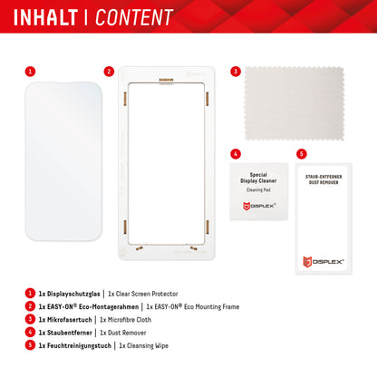 Schutzfolie Displex Real Glass für Google Pixel 8 Pro, gehärtetes Glas, Full Glue, 2D