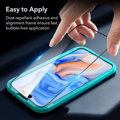 ESR Armorite Screen Protector for Apple iPhone 15 Plus, Tempered Glass, Full Glue, Black