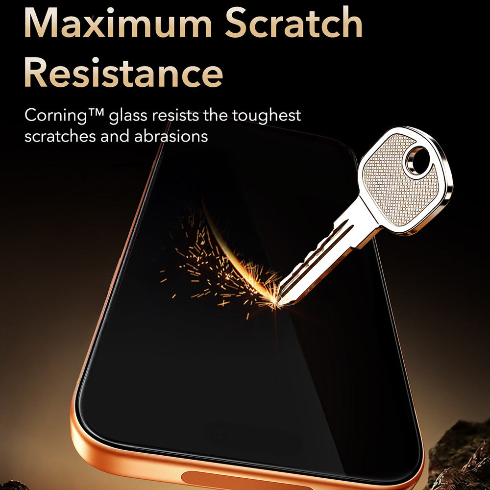 ESR Armorite Pro UltraFit Displayschutzfolie für Apple iPhone 18 Pro / 17 Pro, gehärtetes Glas, Full Glue, Schwarz