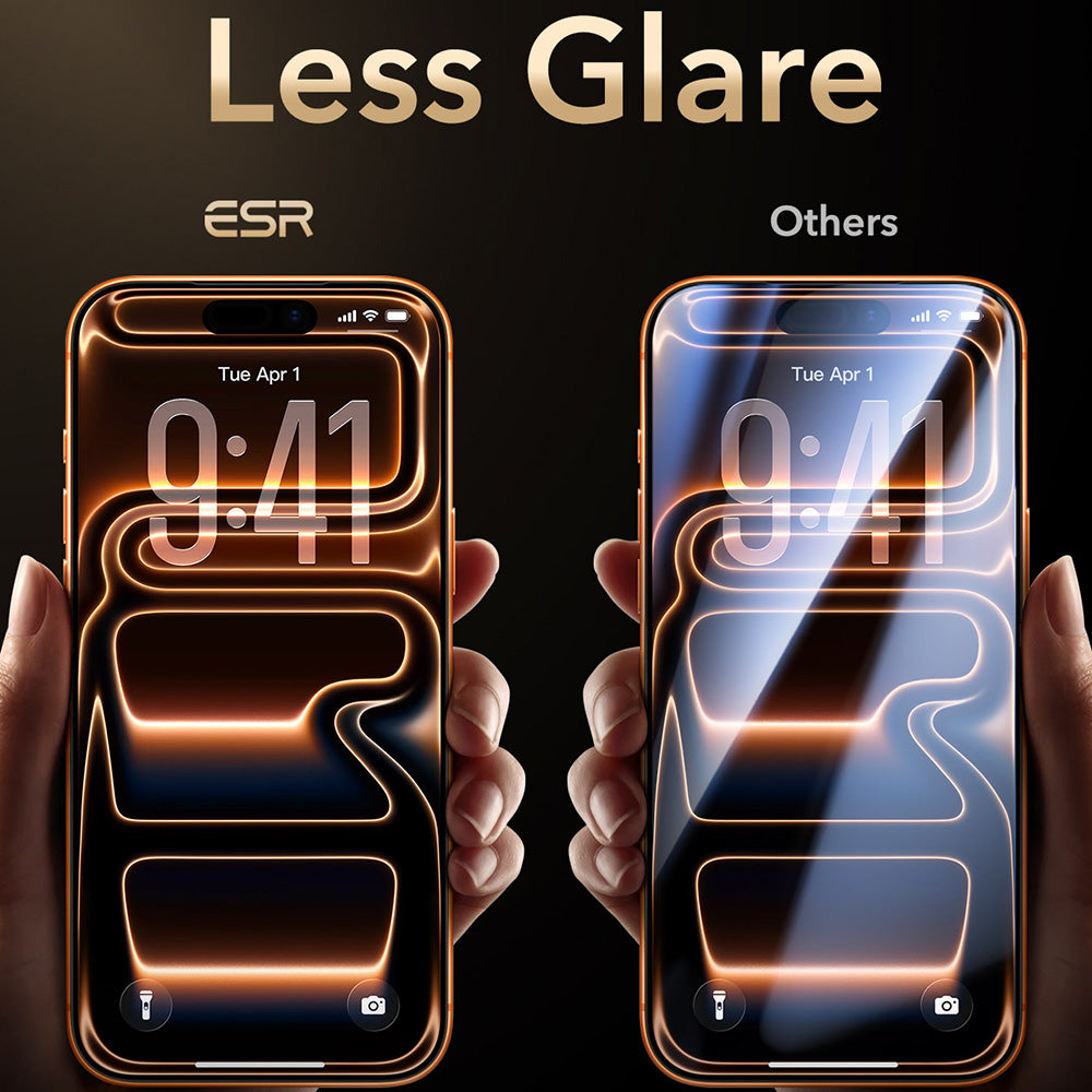 ESR Armorite Pro UltraFit Displayschutzfolie für Apple iPhone 18 Pro / 17 Pro, gehärtetes Glas, Full Glue, Schwarz