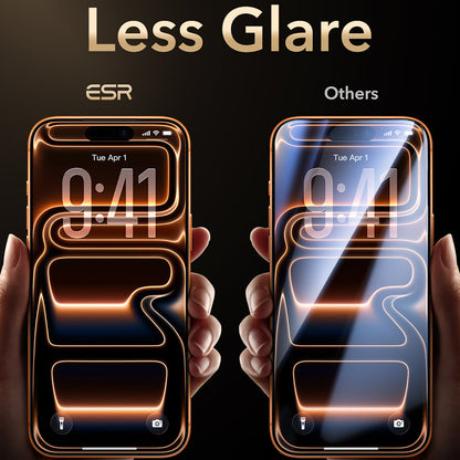 ESR Armorite Pro UltraFit Displayschutzfolie für Apple iPhone 18 Pro / 17 Pro, gehärtetes Glas, Full Glue, Schwarz