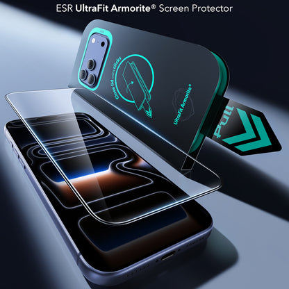 ESR Armorite UltraFit Displayschutzfolie für Apple iPhone 18 Pro / 17 Pro, gehärtetes Glas, Vollkleber, 2er-Set, Schwarz