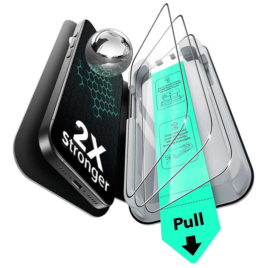 Schutzfolie ESR UltraFit für Apple iPhone 17 / 16 Pro, gehärtetes Glas, Full Glue, Set mit 3 Stück.