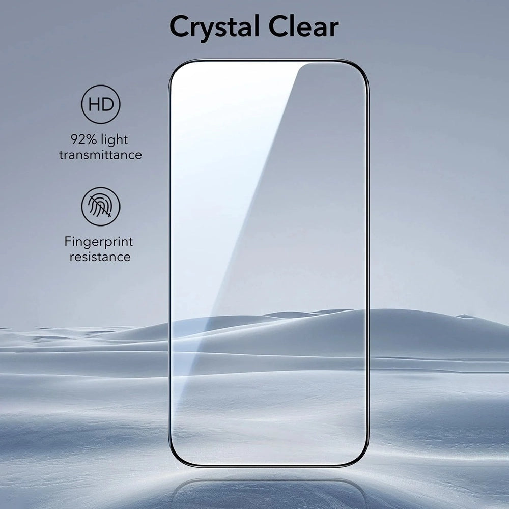 Schutzfolie ESR UltraFit für Apple iPhone 17 / 16 Pro, gehärtetes Glas, Full Glue, Set mit 3 Stück.