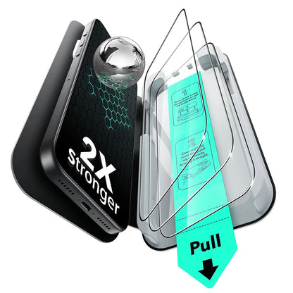 Schutzfolie ESR UltraFit für Apple iPhone 17 Pro Max, gehärtetes Glas, Full Glue, Set mit 3 Stück