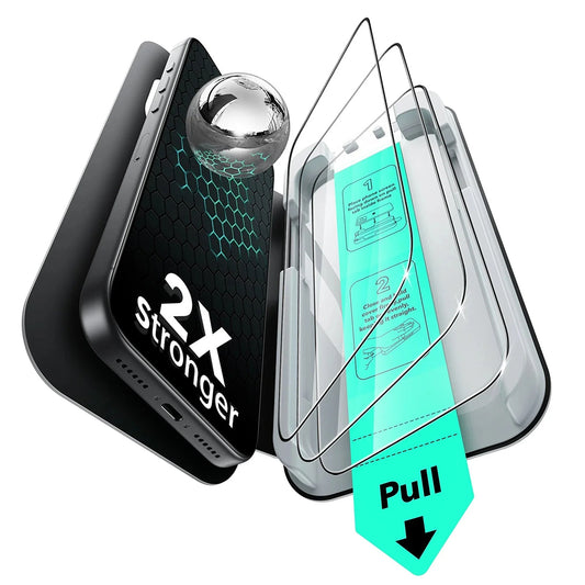 Schutzfolie ESR UltraFit für Apple iPhone 17 Pro Max, gehärtetes Glas, Full Glue, Set mit 3 Stück