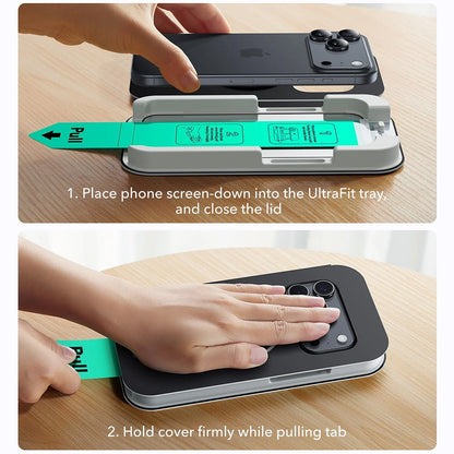 Schutzfolie ESR UltraFit für Apple iPhone 17 Pro Max, gehärtetes Glas, Full Glue, Set mit 3 Stück