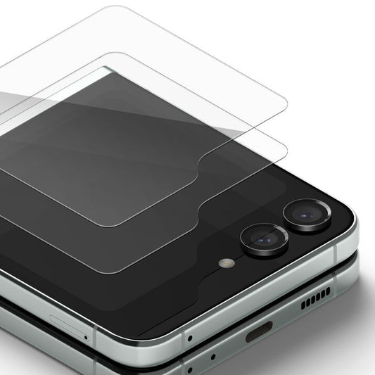 Schutzfolie Außenbildschirm Ringke für Samsung Galaxy Z Flip5 F731, Gehärtetes Glas, Vollkleber, Set mit 2 Stück