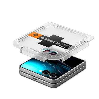 Schutzfolie Außenbildschirm Spigen GlastR EZ FIT für Samsung Galaxy Z Flip7 F766, Gehärtetes Glas, Vollkleber