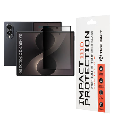 Techsuit Interior Privacy Screen Protector Film for Samsung Galaxy Z Fold8 F976, Tempered Glass, Full Glue, 111D