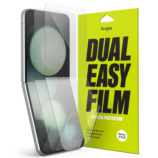 Schutzfolie Ringke Dual Easy für Samsung Galaxy Z Flip5 F731, Kunststoff, Set mit 2 Stück