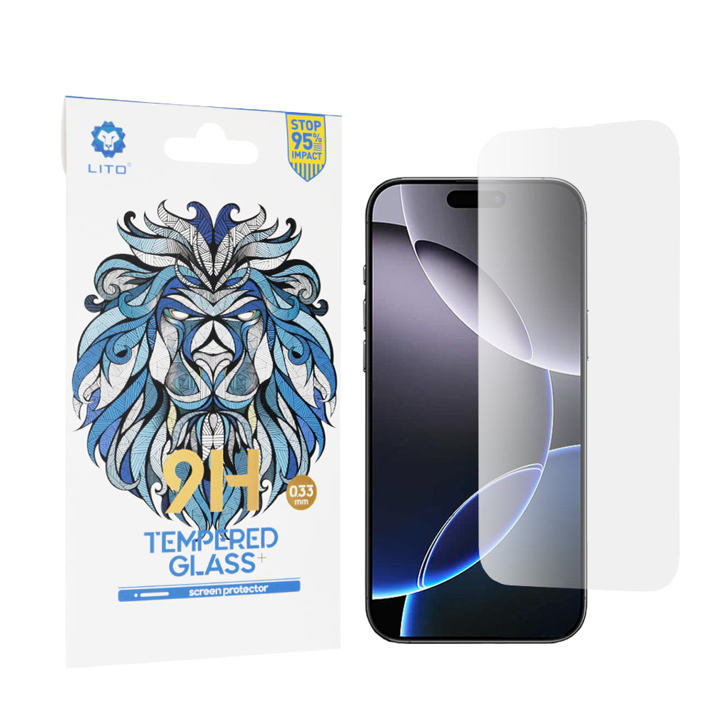Lito Classic Displayschutzfolie für Apple iPhone 16 Pro Max, gehärtetes Glas, Full Glue, 2.5D