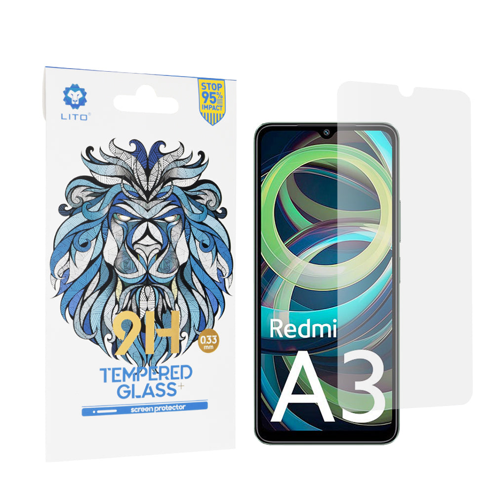 Schutzfolie Lito Classic für Xiaomi Redmi A3x / A3, Gehärtetes Glas, Vollverklebung, 2.5D