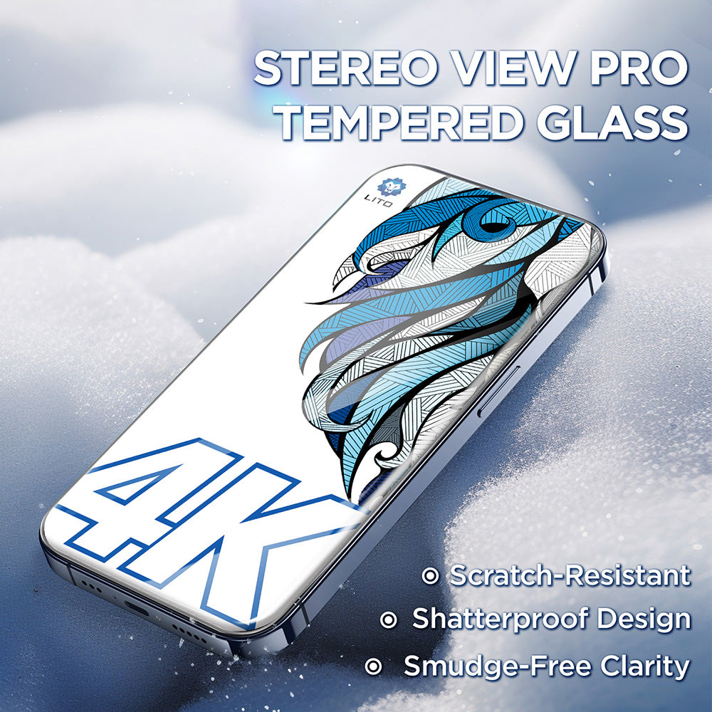 Schutzfolie Lito D+ Max 4K für Apple iPhone 17 Pro, Gehärtetes Glas, Vollverklebung, Schwarz