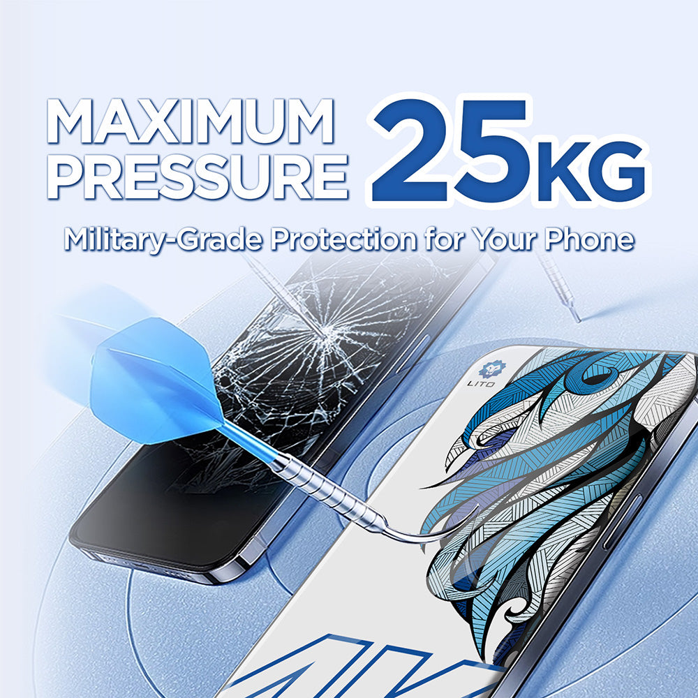 Schutzfolie Lito D+ Max 4K für Apple iPhone 17 Pro, Gehärtetes Glas, Vollverklebung, Schwarz