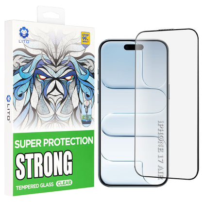 Schutzfolie Lito D+ Max Strong für Apple iPhone 17 Air, gehärtetes Glas, Vollkleber, Schwarz