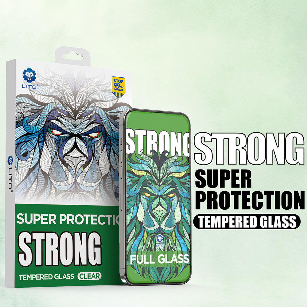 Schutzfolie Lito D+ Max Strong für Apple iPhone 17 Air, gehärtetes Glas, Vollkleber, Schwarz