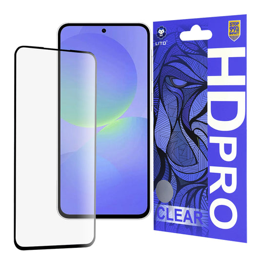 Lito HD Pro Clear Displayschutzfolie für Samsung Galaxy A36 A366, gehärtetes Glas, Vollkleber, Schwarz