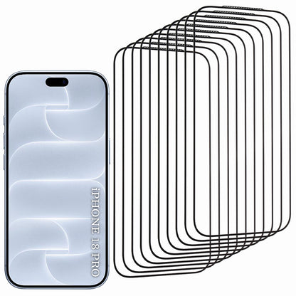 Lito HD Pro Displayschutzfolie für Apple iPhone 18 Pro / 17 Pro, gehärtetes Glas, vollflächig klebend, 10er-Set, Schwarz