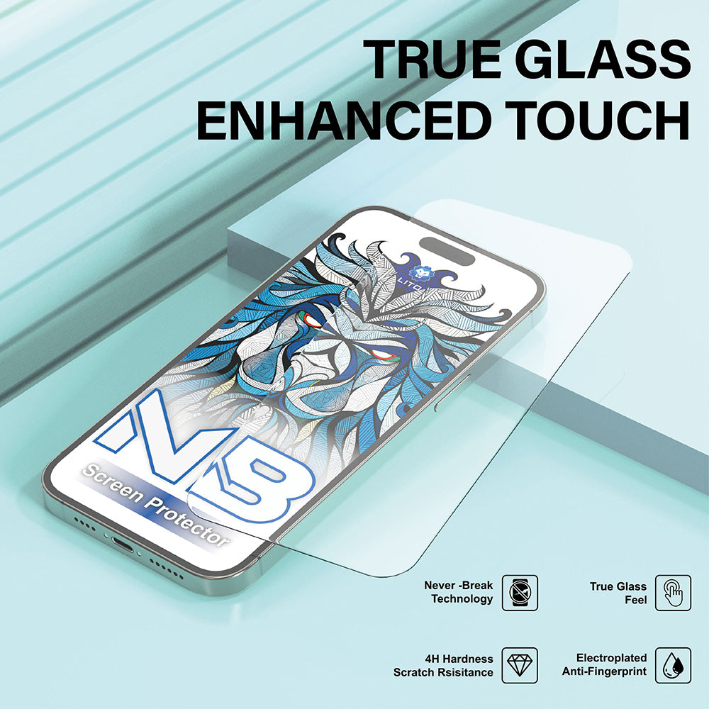 Schutzfolie Lito NB für Apple iPhone 17 Pro, gehärtetes Glas, Vollkleber, Schwarz