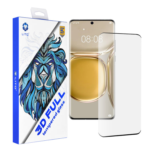 Lito Displayschutzfolie für Huawei P50 Pro, gehärtetes Glas, Full Glue, 3D, Schwarz