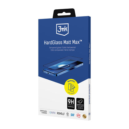 Schutzfolie Matte 3MK HardGlass Max für Apple iPhone 17 Pro Max, Gehärtetes Glas, Vollverklebung, Schwarz