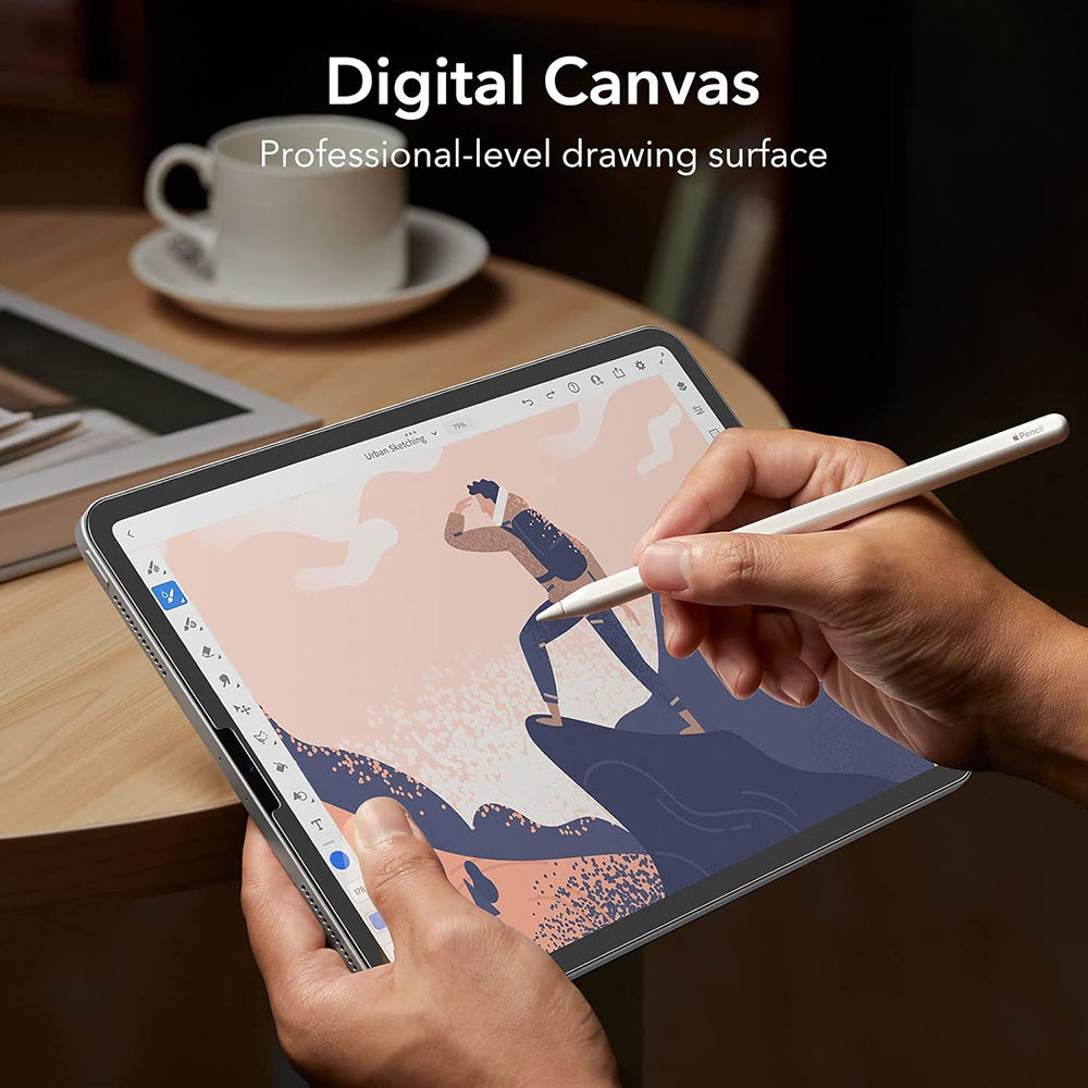 Schutzfolie Ecran Matte ESR Paper Feel für Apple iPad Pro 12.9 (2022) / Pro 12.9 (2021) / Pro 12.9 (2020), Kunststoff, Set 2 Stück