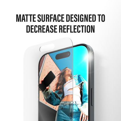 Schutzfolie Matte PanzerGlass Armor EasyAligner für Apple iPhone 17 / 16 Pro, Gehärtetes Glas, Vollverklebung