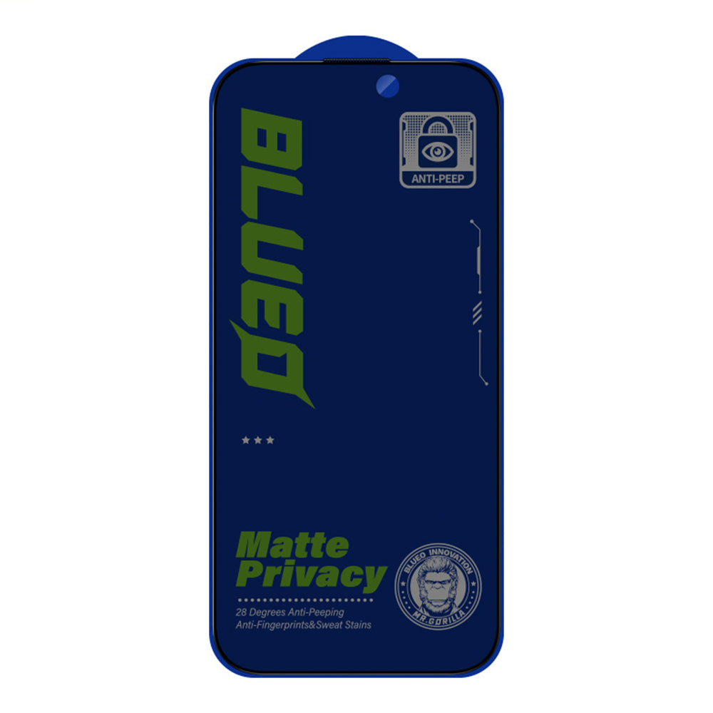 Matt Privacy Blueo Anti-Peep Displayschutzfolie für Apple iPhone 15 Pro, gehärtetes Glas, Vollklebung