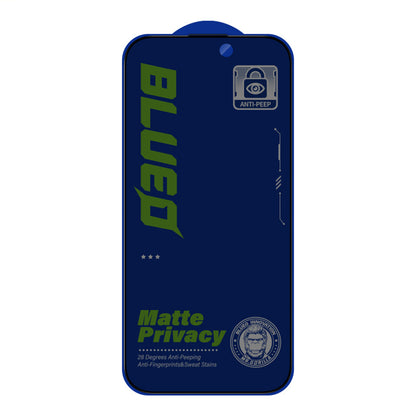 Matt Privacy Blueo Anti-Peep Displayschutzfolie für Apple iPhone 15 Pro, gehärtetes Glas, Vollklebung