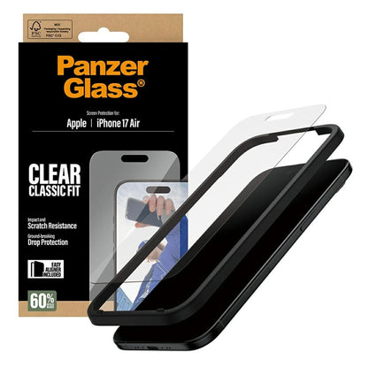 Schutzfolie PanzerGlass Classic Fit EasyAligner für Apple iPhone 17 Air, gehärtetes Glas, Vollkleber