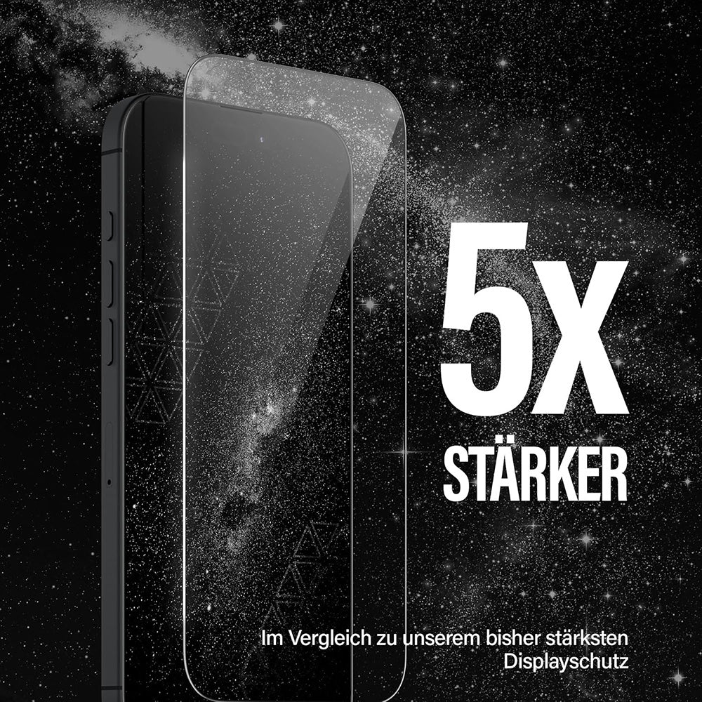 Schutzfolie PanzerGlass Ultra-Wide Ceramic II EasyAligner für Apple iPhone 17 Pro, gehärtetes Glas, Full Glue, Schwarz