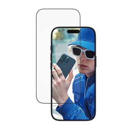 Schutzfolie PanzerGlass Ultra-Wide Fit EasyAligner für Apple iPhone 17 Pro, gehärtetes Glas, Full Glue, Schwarz
