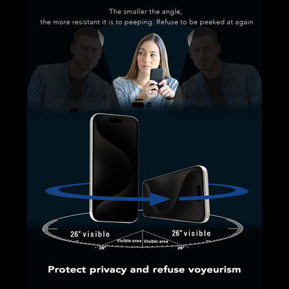 Anank 1X Reinforced 360 Privacy Screen Protector for Apple iPhone 15 Pro, Tempered Glass, Full Glue, 2.5D