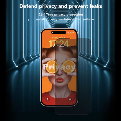 Privacy-Schutzfolie Anank 3X Verstärkt für Apple iPhone 17e / 16e / 14 / 13 Pro, Sicherheitsglas, Vollkleber, 2.5D