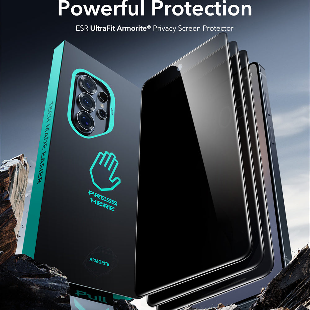 Schutzfolie Ecran Privacy ESR Armorite für Samsung Galaxy S26 Ultra, Gehärtetes Glas, Vollverklebung