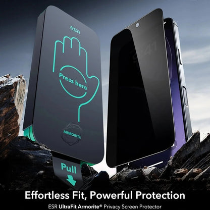 Schutzfolie Ecran Privacy ESR Armorite UltraFit für Apple iPhone 17 Air, Gehärtetes Glas, Vollverklebung, Set 3 Stück