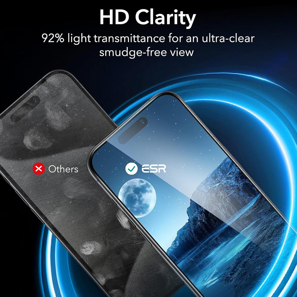 Schutzfolie Ecran Privacy ESR für Apple iPhone 17 Pro, Gehärtetes Glas, Vollverklebung, Set mit 3 Stück