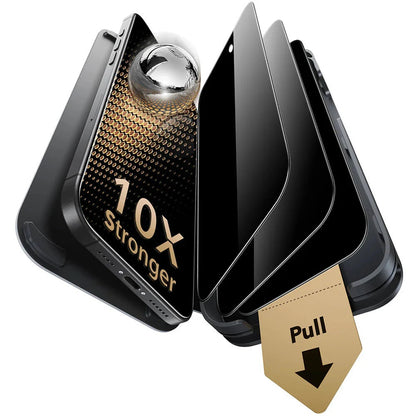 Schutzfolie Ecran Privacy ESR UltraFit Armorite Pro für Apple iPhone 17 / 16 Pro, Gehärtetes Glas, Full Glue, Set 3 Stück