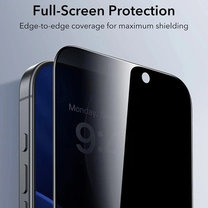 Schutzfolie Ecran Privacy ESR UltraFit für Apple iPhone 17 Pro Max, Gehärtetes Glas, Vollverklebung, Set 3 Stück