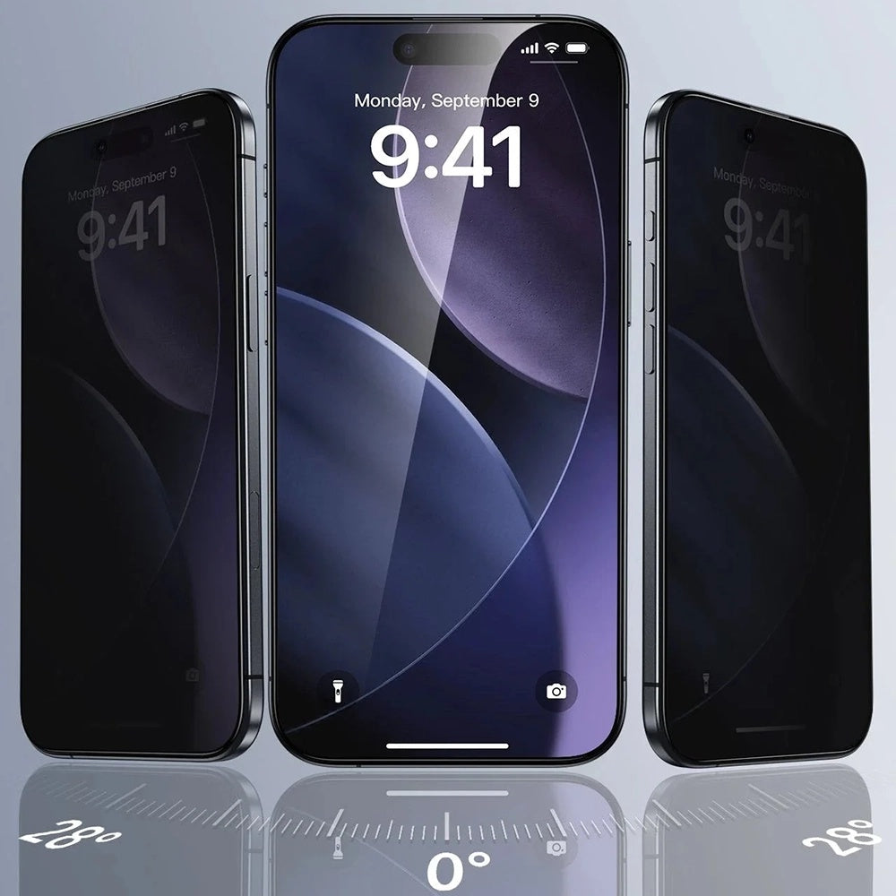 Schutzfolie Ecran Privacy ESR UltraFit für Apple iPhone 17 Pro Max, Gehärtetes Glas, Vollverklebung, Set 3 Stück
