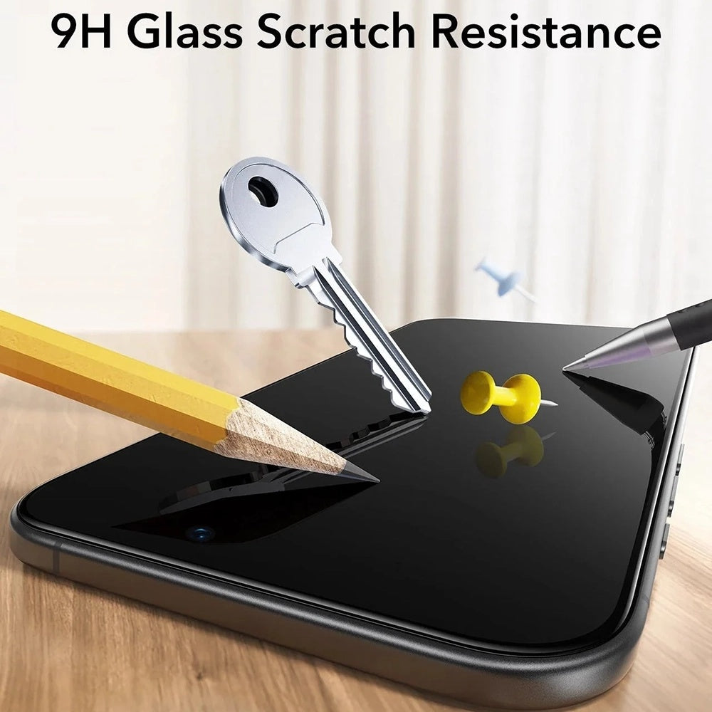 Schutzfolie Ecran Privacy ESR UltraFit für Apple iPhone 17 Pro Max, Gehärtetes Glas, Vollverklebung, Set 3 Stück