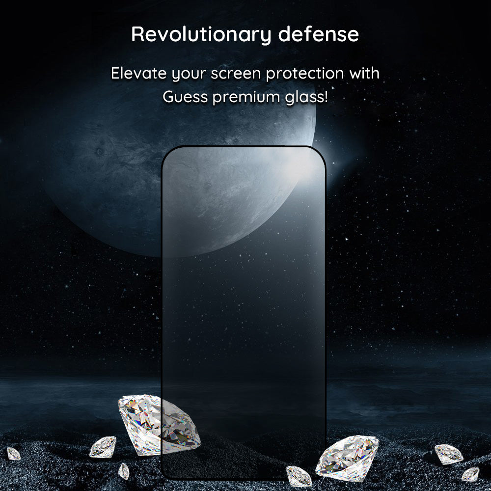Schutzfolie Privacy Guess für Apple iPhone 16 Pro Max, Gehärtetes Glas, Vollverklebung, 2.5D, GUTGP16XBOKGCIP