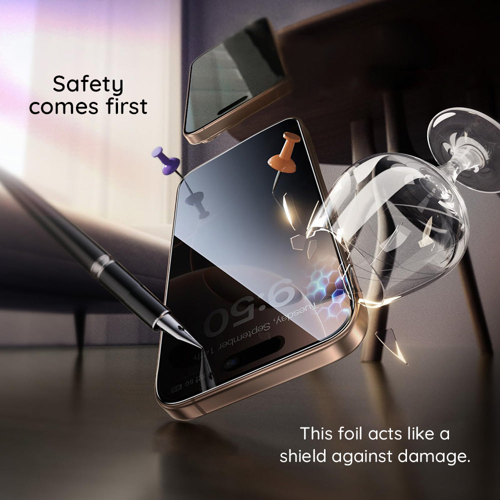 Schutzfolie Privacy Guess für Apple iPhone 16 Pro Max, Gehärtetes Glas, Vollverklebung, 2.5D, GUTGP16XBOKGCIP