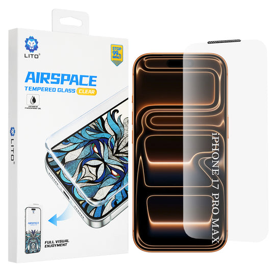 Lito Airspace Border Screen Protector for Apple iPhone 18 Pro Max / 17 Pro Max, Tempered Glass, Full Glue
