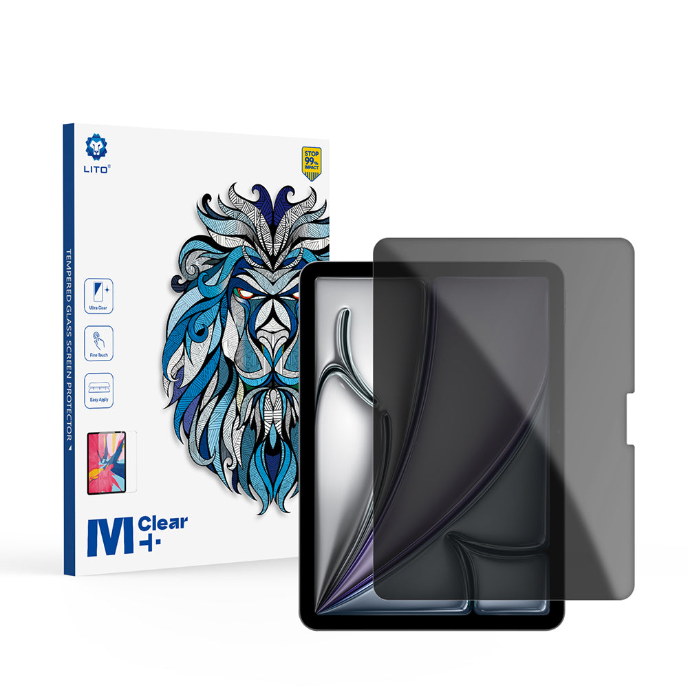 Privacy-Schutzfolie Lito Classic für Apple iPad Air 11 (2026) / Air 11 (2025), gehärtetes Glas, Full Glue, 2.5D
