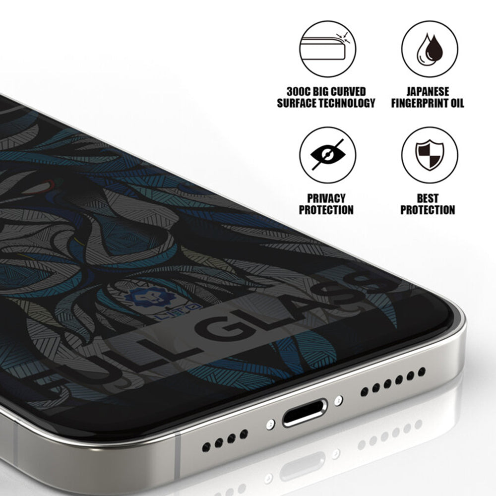 Schutzfolie Privacy Lito D+ Max 300C für Apple iPhone 17 Pro Max, Gehärtetes Glas, Vollverklebung
