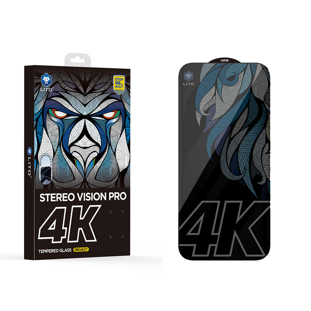 Schutzfolie Privacy Lito D+ Max 4K für Apple iPhone 17 Pro Max, Gehärtetes Glas, Vollverklebung