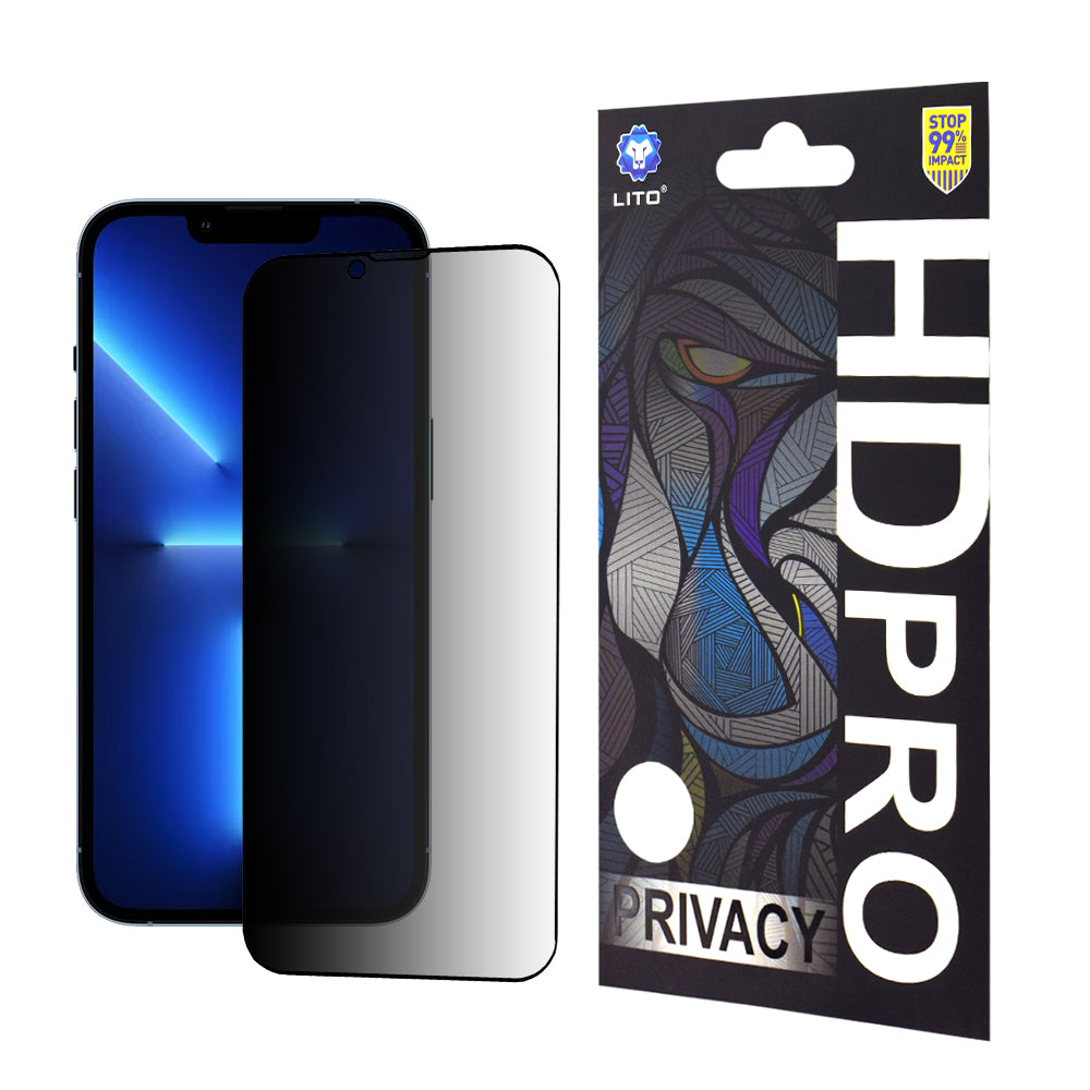 Privacy-Schutzfolie Lito HD Pro für Apple iPhone 14 Plus / 13 Pro Max, gehärtetes Glas, Vollklebung